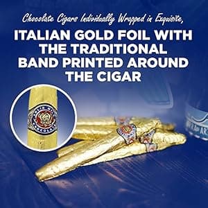 Madelaine Solid Premium Milk Chocolate Cigar Gift Box - Made with Fresh Milk, Cocoa Bean & Swiss-Formulated Chocolate - Ideal for Father's Day - 24 Count Individually Wrapped in an Elegant Hard Box