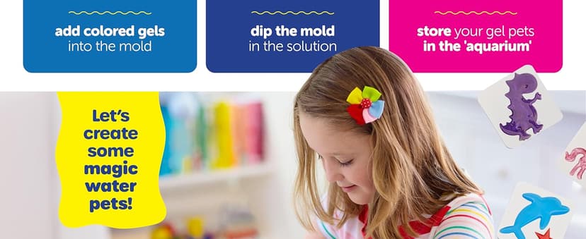 Dan&Darci Aqua Fairy Water Gel Kit for Kids - Craft for Kids - Magic Elf Toy Kits - Waters Pets - DIY Squishy Maker - Make Your Own Squishies Toys Crafts for Boys & Girls Ages 6-12