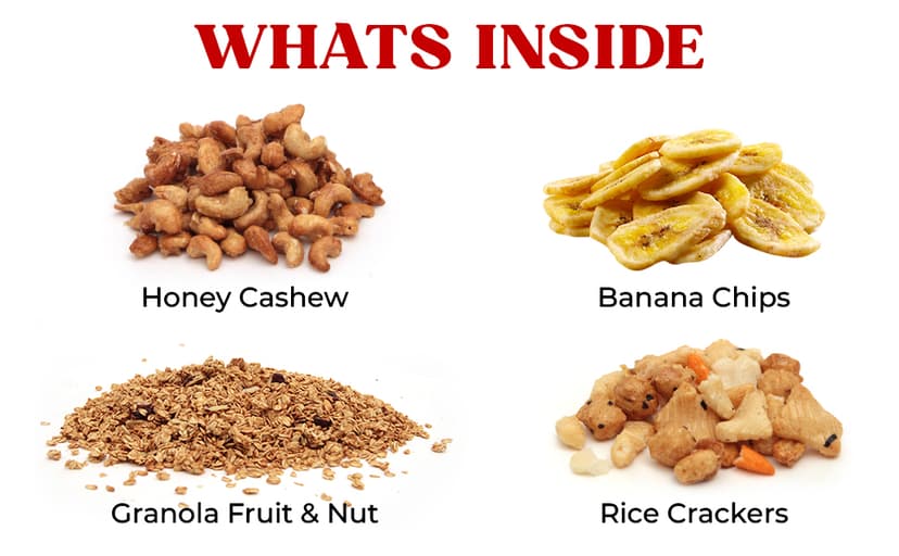 Christmas Gift Baskets - 6 Tier Indulgence Nuts Gift Basket Tower with Filled With Snacks & Nuts - Gourmet Food christmas Gift for Men & Women.