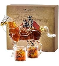 Kollea Blackjack Whiskey Decanter Set, 37.2 Oz Casino Style Decanter with 4 Glasses, Liquor Dispenser, Funny Birthday Gifts for Men Dad, Him, Boyfriend, Poker Game Night Essentials, Bar, Party Decor