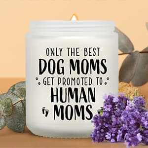 New Mom Gifts for Pregnant Women, Funny Dog Mom Pregnancy Gift for Expecting Moms, Mother to be Gift for First Time Mommy, Congrats on Pregnancy Candle Present for Wife Friend Sister