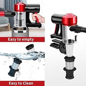 iwoly C150 Cordless Vacuum Cleaner Rechargeable with 2200mAh Detachable Battery, 18000Pa Cyclone Vacuum with HEPA Filter, Lightweight Portable Handheld Stick Vacuum for Hard Floor Car Cleaning