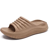 KuaiLu Men's Yoga Mat Leather Flip Flops with Arch Support Comfortable Cushion Walking Thong Sandals Slip On Indoor Outdoor