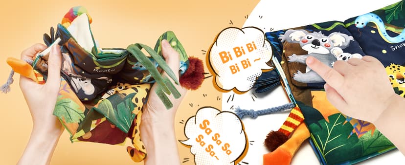 hahaland Baby Books 0-6 Months,Infant Tummy Time Toy Sensory Toys 6 to 12 Months Touch Feel Book Travel Toy Gifts for Boy Girl 0-3 Month Baby Shower Christmas Birthday Gifts Stocking Stuffers (Single)