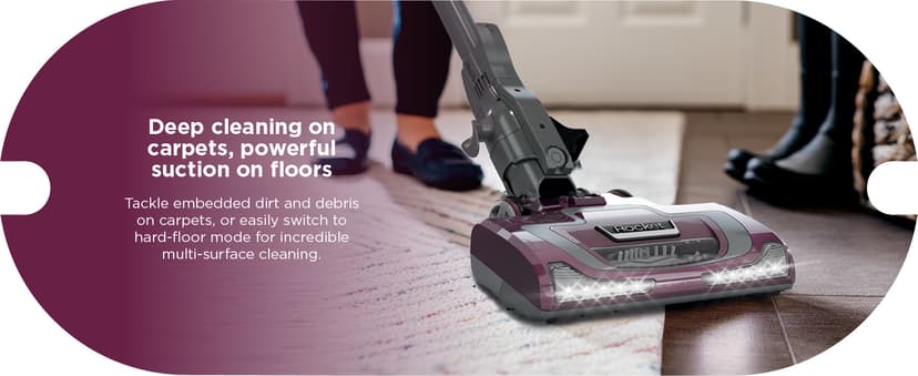 Shark HV322 Rocket Pet Plus Corded Stick Vacuum with LED Headlights, XL Dust Cup, Lightweight, Perfect for Pet Hair Pickup, Converts to a Hand Vacuum, with (2) Pet Attachments, Bordeaux/Silver