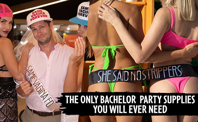 "She Said No Strippers" Groom Sash - Bachelor Party Ideas, Gifts, Jokes and Favors