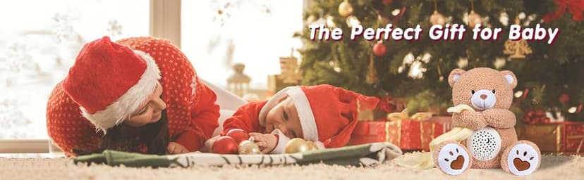 BEREST Baby Sleep Soother Bear, Mom's Heartbeat & Lullabies White Noise Machine, Nursery Decor Night Light Projector, Toddler Crib Sleeping Aid, Newborns Shower Gifts Portable Teddy