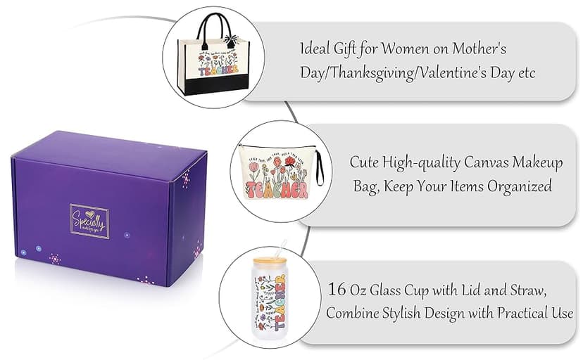 Teacher Appreciation Gifts for Women, Thank You & End of Year Gifts for Women Teachers Set of 10