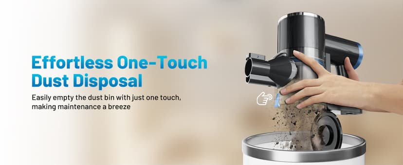 Cordless Vacuum Cleaner with Self-Standing, LED Screen Stick Vacuum Cleaners for Home, Lightweight Powerful Suction Vacuum, 6-in-1 Rechargeable Vacuum for Carpets, Pet Hair, Hardwood Floors