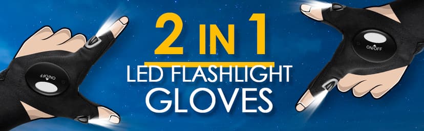 PARIGO LED Flashlight Gloves, Stocking Stuffers for Men Gift for Dad Husband Grandpa, Cool Gadget Christmas Birthday Gifts for Men Adults Him Boyfriend Guy Car Repairing Fishing Camping Reading Light