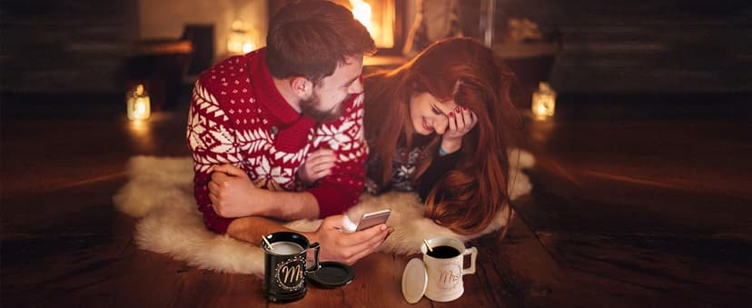 Luspan Wedding Gifts, Mr and Mrs Coffee Mug Gifts for Couples, Bride and Groom