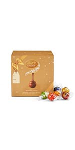 Lindt LINDOR Milk Chocolate Candy Truffles Modern Gift Box, Assorted Chocolate Candy with Smooth, Melting Truffle Center, 7.6 oz.
