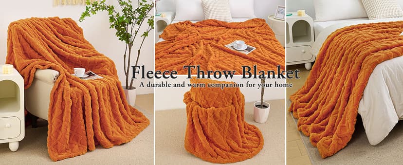 Aganear Fleece Throw Blanket - Cozy Soft Lightweight Fuzzy Throw Blanket for Women Portable Throw Blankets for Couch, Warm Present for Birthday, Christmas, Halloween, Housewarming(50"x60", Khaki)