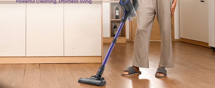 Cordless Vacuum Cleaner, 40KPA/500W/35Mins, Green LED Light, Lightweight Stick Vacuum Self-Standing, Vacuum Cleaners for Home Handheld Vacuum for Pet Hair, Carpet, and Hard Floors, U8