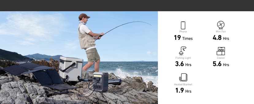 Anker Solar Generator SOLIX C300 with 60W Solar Panel, 288Wh Portable Power Station, 300W (600W Surge), LiFePO4 Battery, 140W Two-Way Fast Charging, for Outdoor Camping, Traveling, and Emergencies