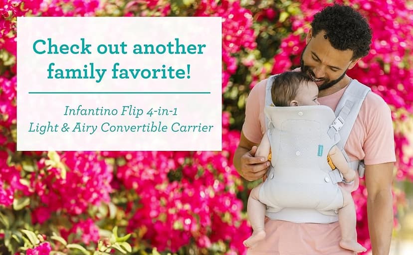Infantino Flip 4-in-1 Convertible Baby Carrier, Adjustable, Ergonomic Babywearing, Registry Essential, Baby Carrier for Newborn to Toddler, Gray