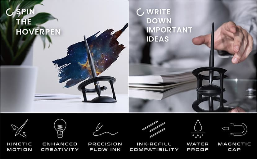 novium Hoverpen Interstellar, Mars Magma, Ballpoint Pen, Unisex, 23.5 Degree Angle, Schmidt Ballpoint Cartridges, Smooth Writing, No Spills, No Spotting, No Explosions