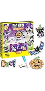 Creativity for Kids Halloween Big Gem Diamond Painting Kit | Create 13 Spooky Stickers & 2 Suncatchers with 1000+ Colorful Gems | Fun for Parties, Gifts & Seasonal Décor (Ages 6+)