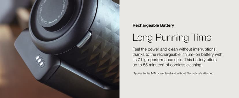 Miele Duoflex Extra Vacuum Cleaner, Cordless and Bagless Multi-Use, Multi-Floor Flexible Stick Vacuum with 2 Attachable Brushes, in Brilliant White / Space Grey