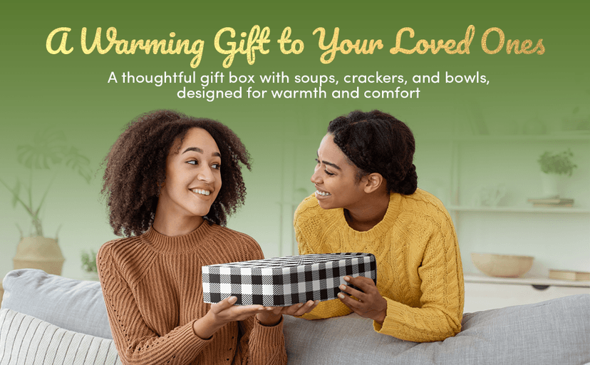 Gift Basket Village Soup Gift Basket – Dried Soup Mixes Variety, Instant Soup Packets, Crackers & Bowls, Soup Gift Baskets for Adults, Comfort Food Box for Cold & Warm Season - Medium