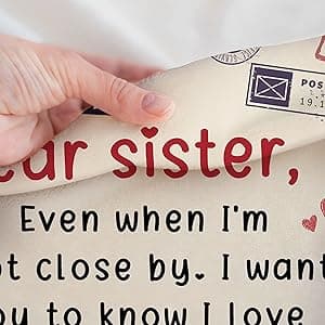 Niyewsor Sister Birthday Gifts, Sister Gifts Blanket, Sisters Gift from Sis, Present for Sisters on Mothers Day, Christmas, Dear Sis Airmail Throw Blanket, 60" * 50"