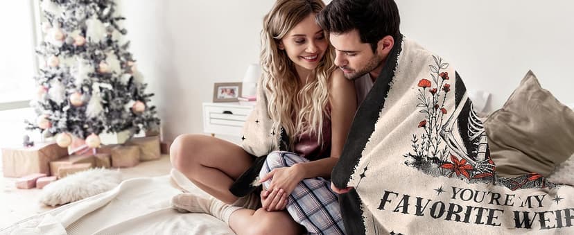 Gifts for Him Her, Wedding Anniversary Blanket for Women Men, Birthday Gifts for Boyfriend Girlfriend, I Love You Gift, Engagement, Wedding Gift for Wife, Husband, Couple, 60"X50"