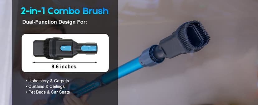 Cordless Vacuum Cleaner, 45kPa 60Min Vacuum Cleaners For Home, Powerful Stick Vacuum Rechargeable With Green Light, Anti tangle Wall Mount, 8 in 1 Lightweight Vacuum For Hardwood Floor Pet Hair Carpet