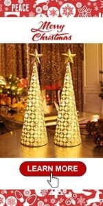 Juegoal Christmas Plush Gnomes, 9 Inch Lighted Handmade Mini gnome Scandinavian, Light Up Swedish Tomte Elf Holiday Present, Battery Operated Xmas Gifts Table Ornaments Dinner Party Supplies, Set of 3