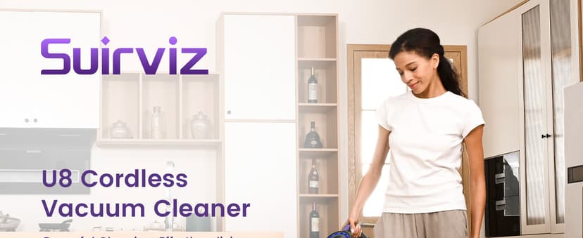 Cordless Vacuum Cleaner, 40KPA/500W/35Mins, Green LED Light, Lightweight Stick Vacuum Self-Standing, Vacuum Cleaners for Home Handheld Vacuum for Pet Hair, Carpet, and Hard Floors, U8