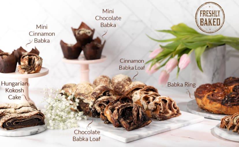 Stern’s Bakery Cinnamon Babka Cake | Coffee Cake, Artisan Breakfast Pastries | Holiday Food Gift- Christmas Thanksgiving | Kosher, Dairy Free, Nut Free