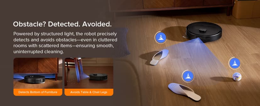 roborock Qrevo Series Robot Vacuum and Mop, 8000Pa Suction, Upgraded from Qrevo S, Anti-Tangle Brushes, Smart Obstacle Avoidance, Auto Mop Washing, All-in-One Dock, 200RPM Spinning Mops, Black(QV 35A)