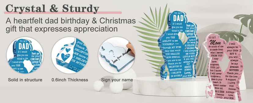 Grandpa Gift from Grandson Christmas Gifts for Granddad, Grandfather Birthday Gifts Idea from Grandson Best Grandpa Ever Gifts to My Grandpa Father's Day Gifts Acrylic Plaque Sign 5.1x3.2in