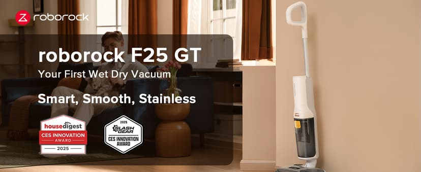 roborock F25 GT Vacuum Mop All in One, Wet Dry Vacuum Cleaner Cordless, 20000Pa Floor Cleaner Machine for Tile Hardwood Wood Vinyl Floor, Edge to Edge Self Cleaning Electric Mop with 180° Lie-Flat