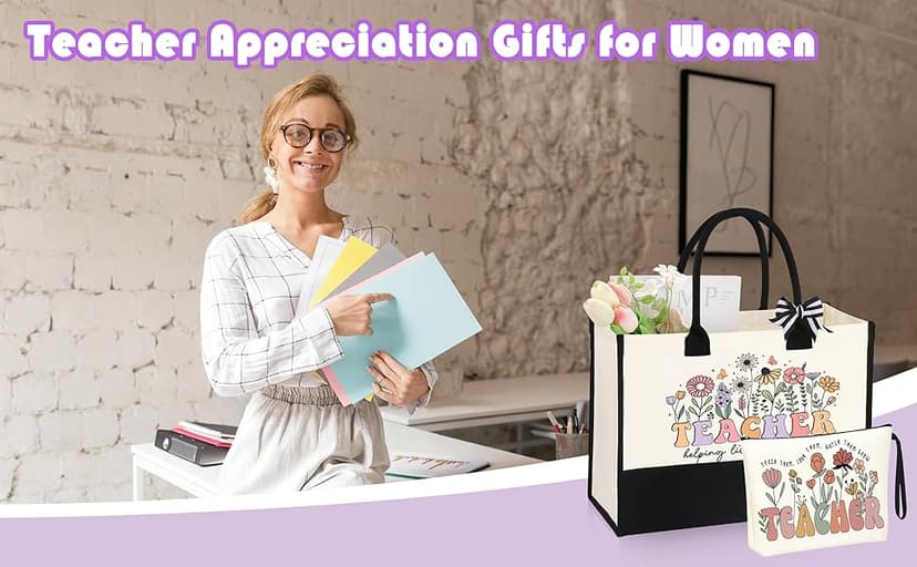 Teacher Gifts for Women, Christmas End of Year Thank You Appreciation Retirement Gifts for Teachers Women Basket Set of 9