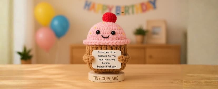 Happy Birthday Gift for Women - Tiny Cupcake With 30 Sweet Birthday Cards | Funny Gift Idea for Women for 16th, 21 Year Old, 30th Birthdays | Cute Bday Party Decor for Friends, Teens, Daughter, Sister