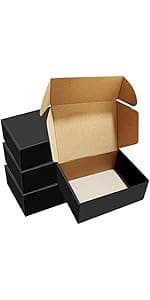 10 PCS Gift Boxes with Lids, 10.6x7.8x3.1 Inch Kraft Paper Gift Box, White with Ribbon, Bridesmaid Proposal Box for Wedding, Packaging, Present, Birthday, Cupcake