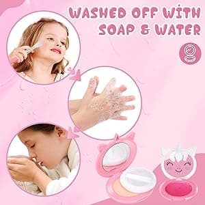 Heaning Kids Washable Makeup Girl Toys - Real Makeup Kit Kid Make up Set for Toddlers Children Princess Dress Up Christmas Birthday Gifts Toys for 3 4 5 6 7 8 9 10 11 12 Year Old Girls