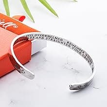 Carviell Engraved Cuff Bracelets for Women – Inspirational, Friendship, Love, Mom, Daughter, Sister, Christian, Graduation, Memorial & Wedding Gifts – 80+ Phrases – Stainless Steel, Gift-Ready