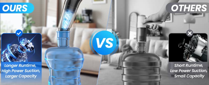 Handheld Vacuum Cordless, 26,000 Pa High Power Suction, Portable Rechargeable Car Vacuum Cleaner for Home, Pet Hair, Keyboard & Furniture, Black