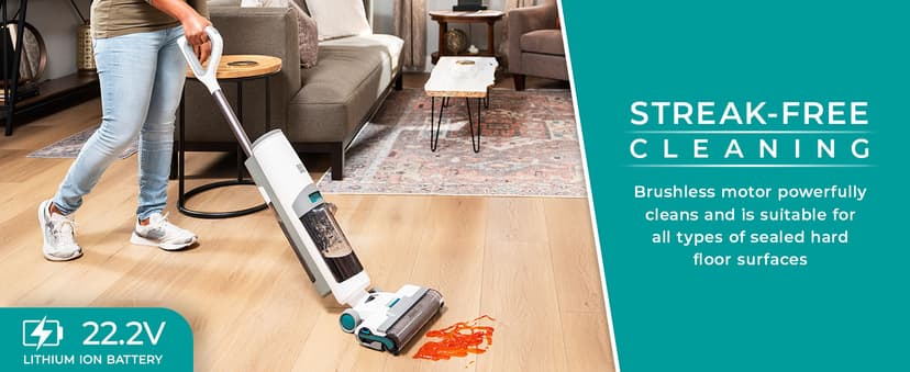 Kenmore HF5010 AquaLite 3-in-1 Cordless Wet Dry Vacuum Hard Floor Cleaner with Automatic Air-Drying, 35mins Runtime & One Edge Self-Cleaning Mop for Multi-Surface and Messes