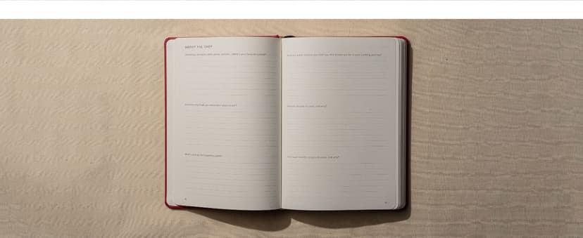 Kunitsa Co. Recipe Notebook - Keepsake Gift, Hardcover Blank Recipe Book to Write In Your Own Recipes with Journaling Prompts About the Chef, 100 Recipes, Dark Pine