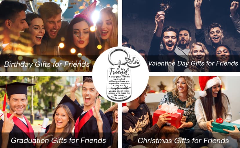 Gift for Best Friend Women Men Friendship Gift for Him Her Christmas Birthday Graduation Gifts for Friends Sentimental To My Friend Keychain Thank You Gifts Bestie
