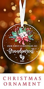 HEXMOZ First Time Dad Gifts - New Dad Gifts - Bumps First Christmas Ornament - Pregnancy Announcement for Husband, Soon to Be Daddy, 1st Time Daddy Gift - Expecting Baby on The Way