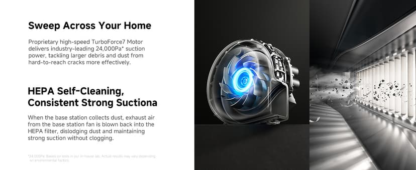 Mova V50 Ultra Complete Robot Vacuum and Mop Self-Cleaning, 24,000 Pa Suction, Liftable Navigation with Obstacle Overcoming and Warm Water Mopping with DuoSolution System Designed for Pets, Black