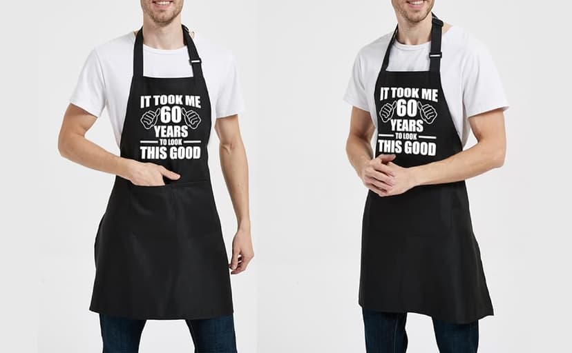 60th birthday gifts for women Men, Funny Chef Aprons with Pockets for 60 year old birthday gift