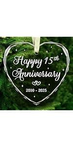 BSQUIELE Christmas Ornament for 10th Anniversary - Happy 10th Anniversary Ornament 2025-10th Wedding Ornament - 10 Year of Marriage Gifts for Couple - Birthday Gift for Husband, Wife