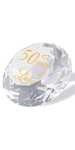 YWHL 50th Wedding Anniversary Quartz Clock Gifts for Parents, 50 Years Golden for Couple, Happy 50th Anniversary Decoration Gift for Her Him (Battery not Included)