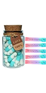 Gifts For Girlfriend Prewritten Message In Capsule Lovely Notes Birthday Anniversary Valentines Day Gifts for Her (Light Blue Girlfriend 50pcs)