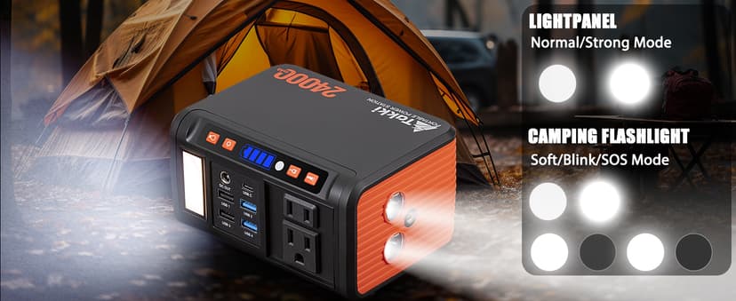 Takki 120W Peak Solar Generator Portable Power Station with 21W Panels, 88Wh Solar Charger Power Bank AC DC USB Ports for Camping Tent Laptop Outdoor Emergency