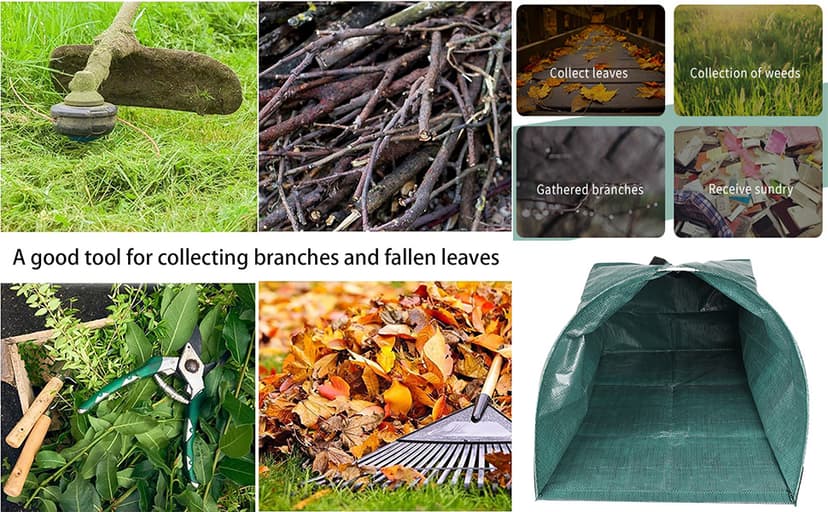 Leaf collector leaf scoop,Foldable yard waste bag,Extra large lawn bags leaf bags,Heavy leaf pick up tools leaf loader,Reusable yard garden bags for leaves lawn trash (200L)
